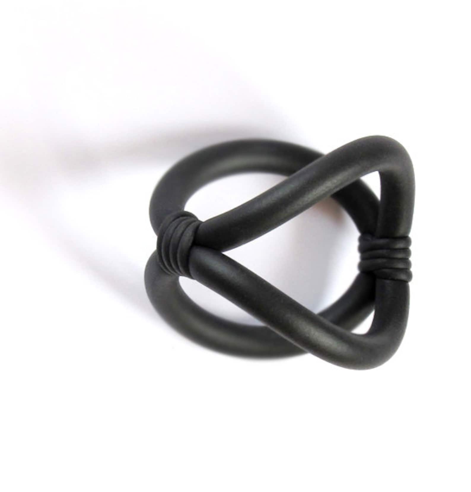 Rubber Bracelet Unusual Shape, Black Bracelet, Street Style, Foam