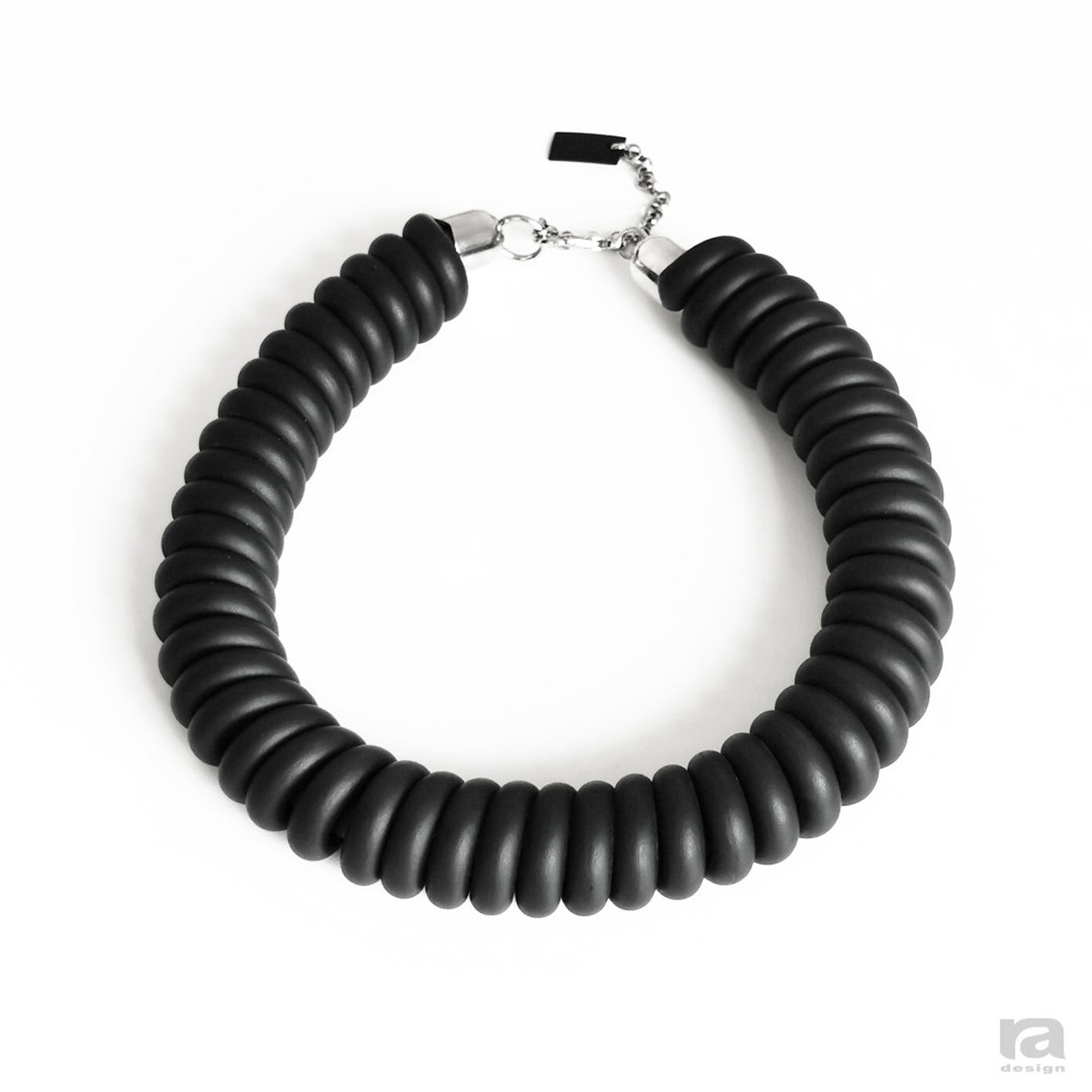 Statement Rubber Choker Necklace, Black Foam Rubber Necklace, Simply