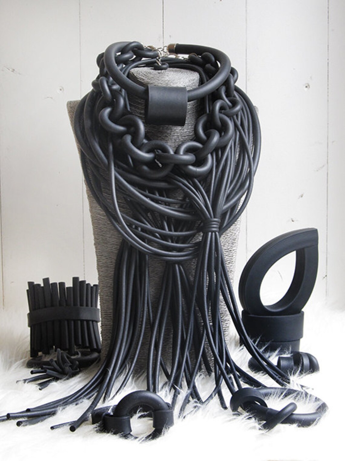 Rubber Black Bracelet 50x5 Foam Rubber Simple Shape Etsy