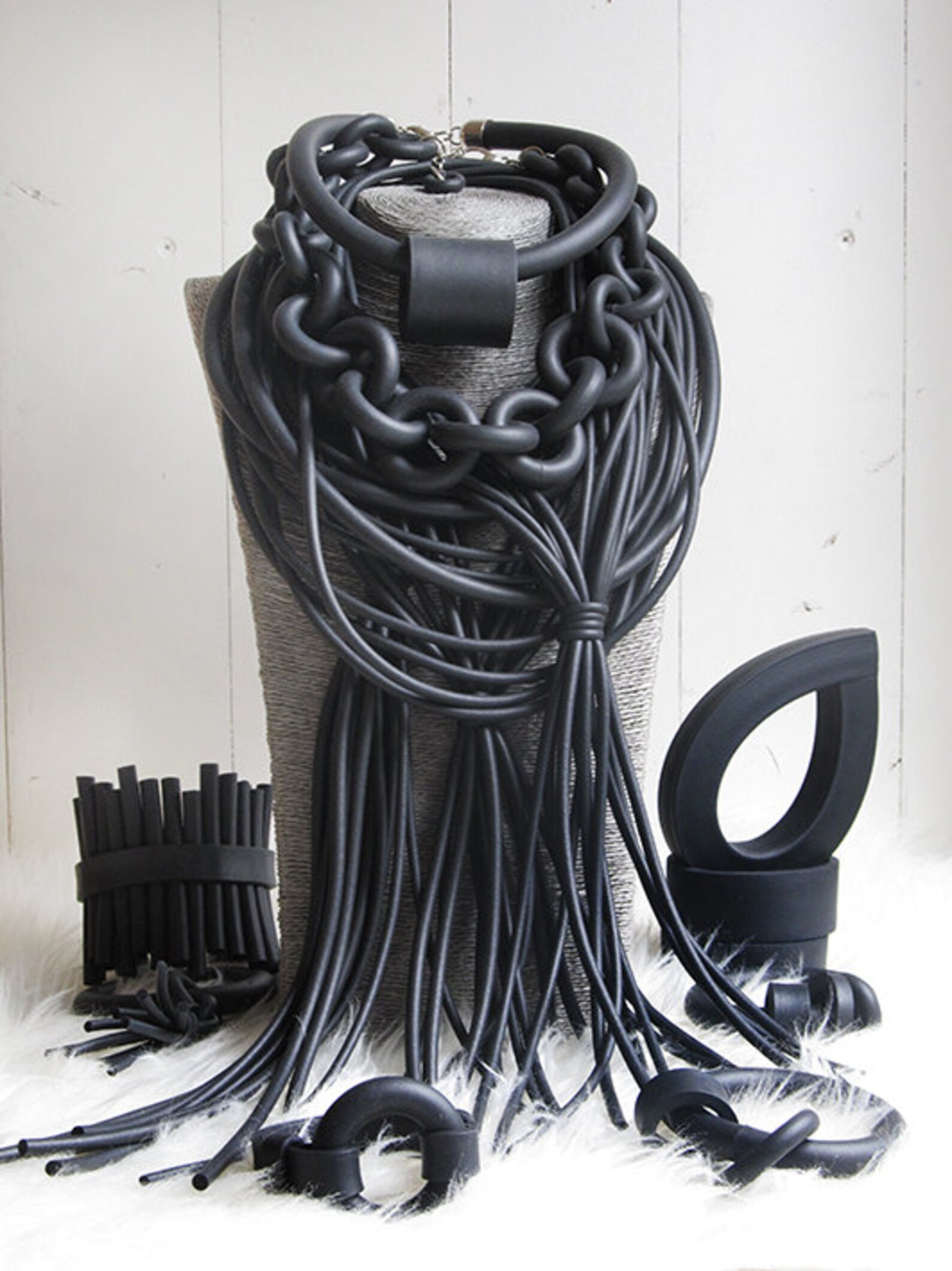 Rubber Black Bracelet 50x5 Foam Rubber Simple Shape Etsy