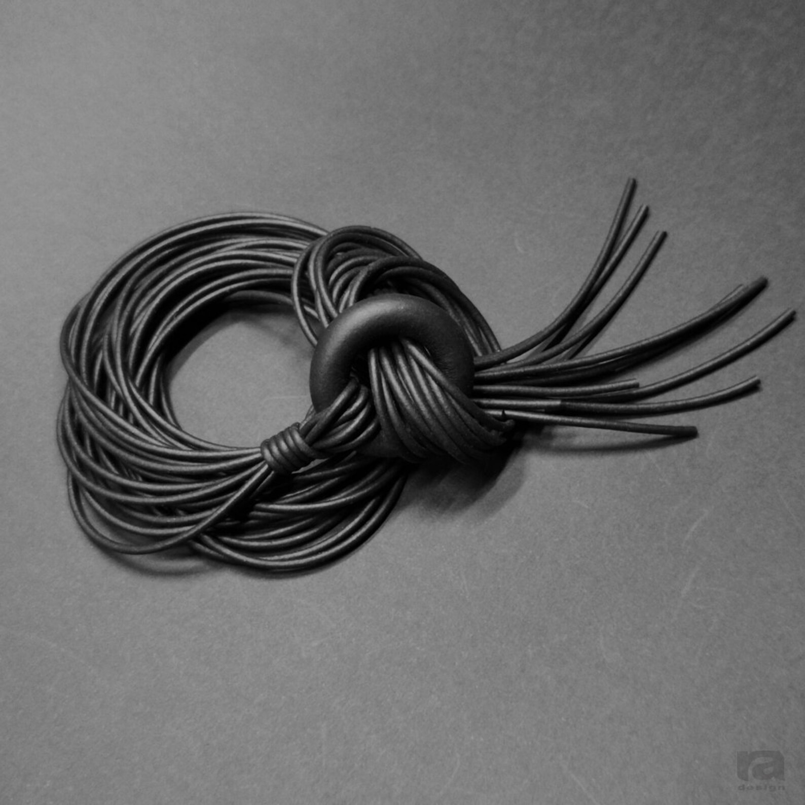 Black Rubber Bracelet, Multistring Bracelet, Casual Jewelry, Slow