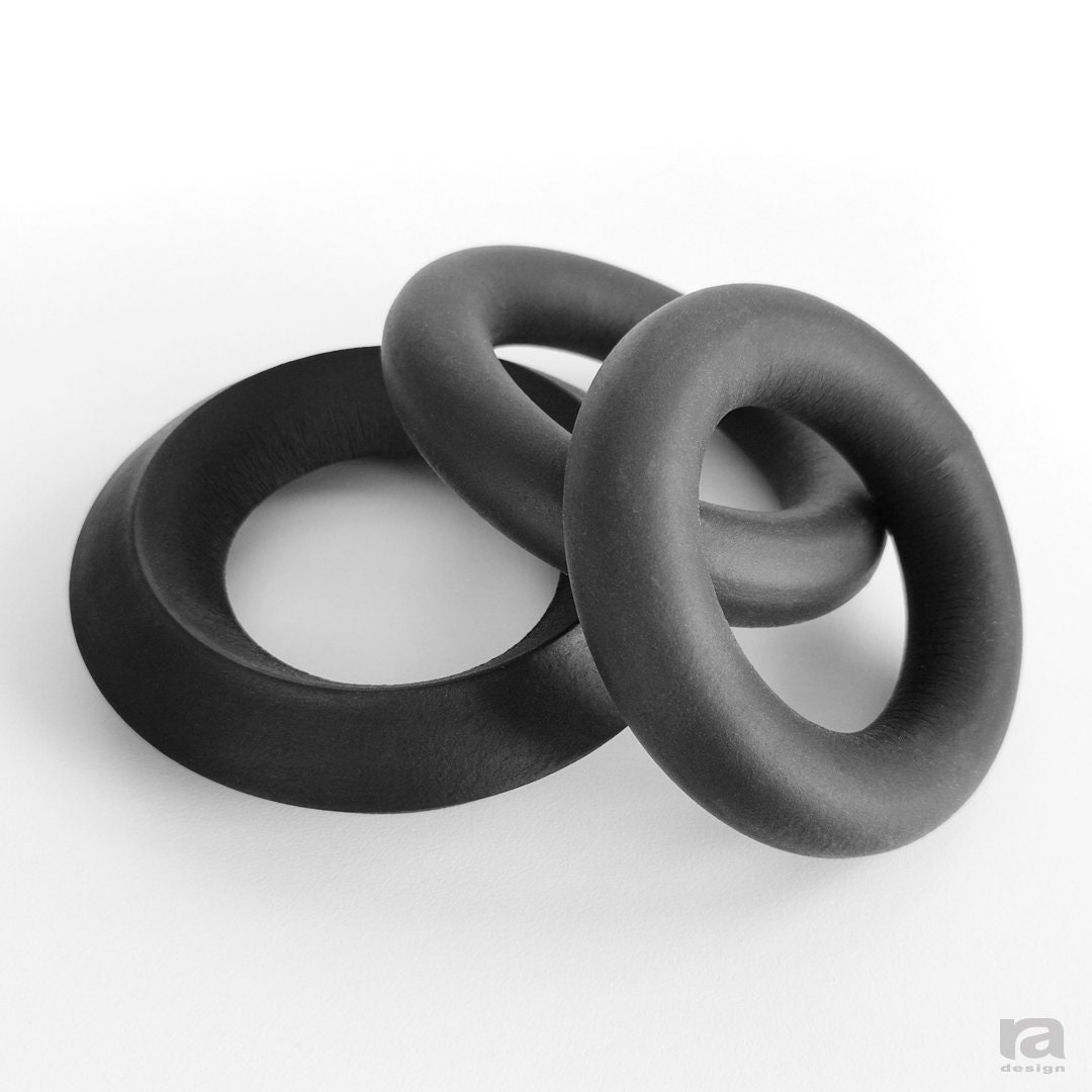 SET 5 Pic Black Rubber Bracelet, Cut Lines, Designers Bracelet, Fashion