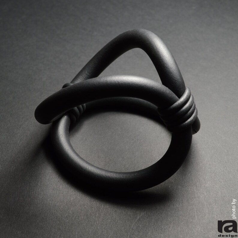 Rubber Bracelet Unusual Shape, Black Bracelet, Street Style, Foam