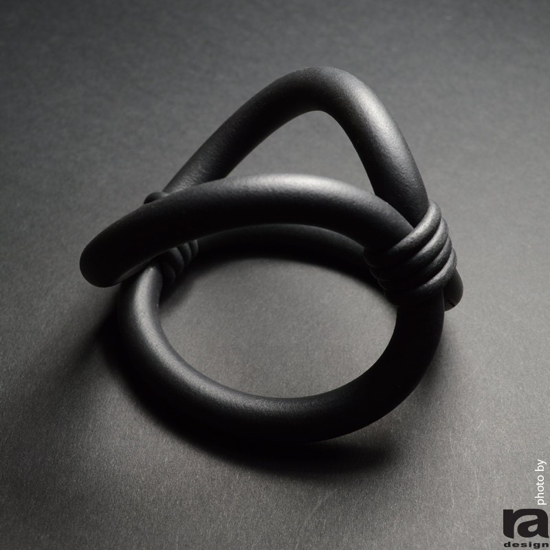 Rubber Bracelet Unusual Shape, Black Bracelet, Street Style, Foam