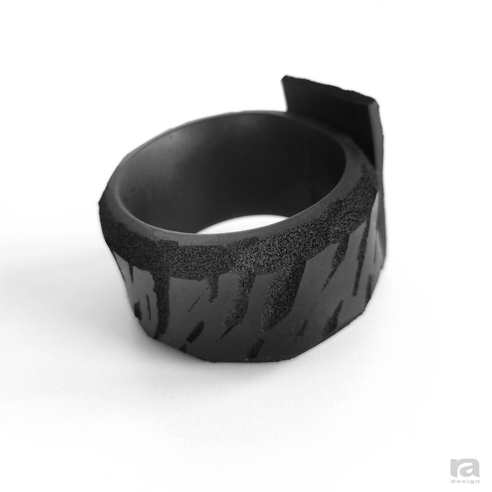 Black Rubber Bracelet Cut Lines Designers Bracelet Fashion Etsy