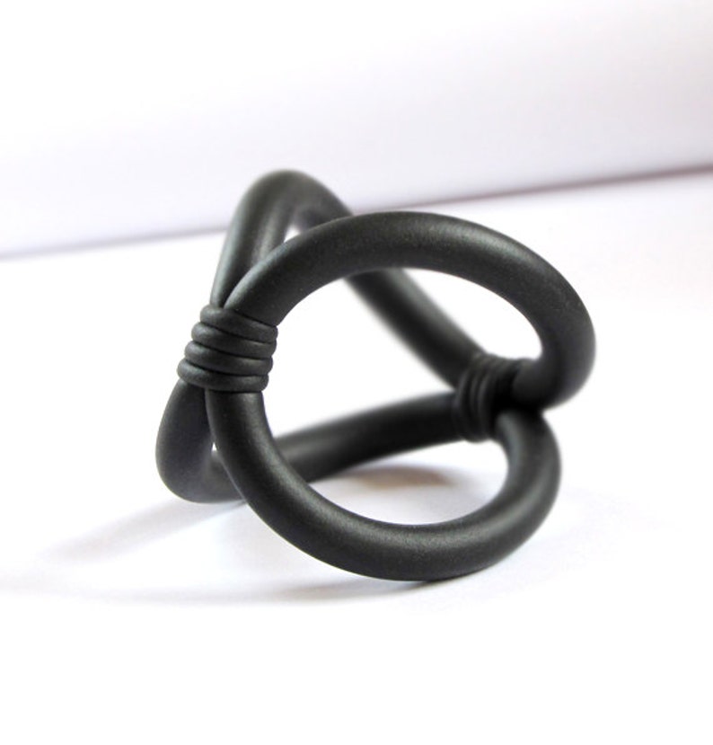 Rubber Bracelet Unusual Shape, Black Bracelet, Street Style, Foam