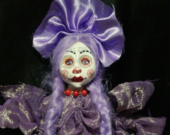 ooak art doll,  unique, handmade, folklore doll, weird art, doll lover, liliac