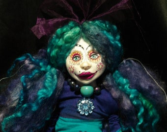 Doll, art, turquoise