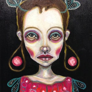 Original, girl, portrait, painting, art, canvas