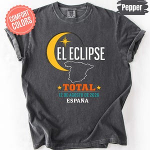 T-Shirt zur totalen Sonnenfinsternis 2026 in Spanien, Astronomie-T-Shirt für den 12. August, Sonnenfinsternis-T-Shirt für Spanien, Geschenk für Sternenbeobachter, Souvenir für Himmelsreisende