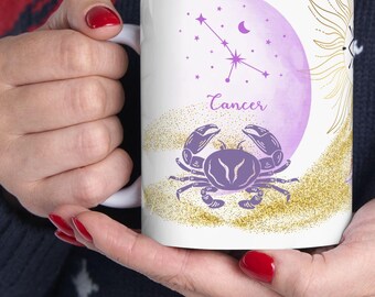 Krebs Sternzeichen Kaffeetasse, himmlisches Horoskop Geschenk