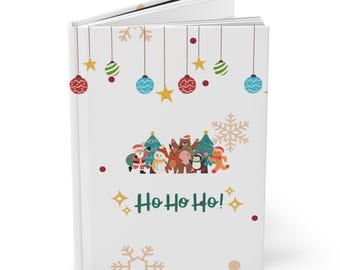 Christmas Hardcover Journal, Holiday Animals, 150 Lined Pages