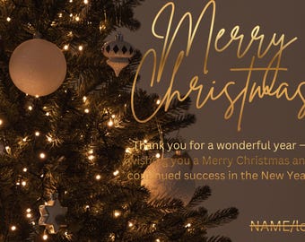 Minimalist Warm Christmas Card Template Set: Canva Holiday Bundle (Digital Download)