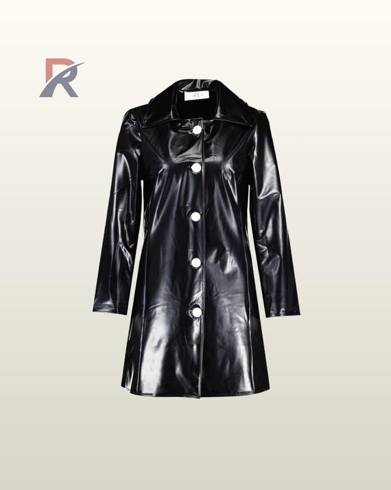 Women Waterproof Patent Leather Jacket, Multi Color Glossy Rain