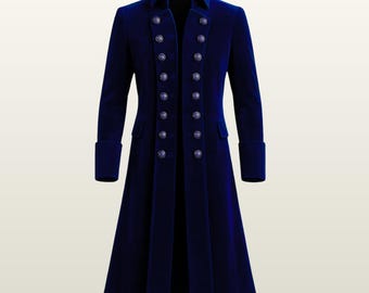 Gothic Steampunk Long Coat Men Double Breasted Trench Coat Victorian Medieval Cosplay Jacket