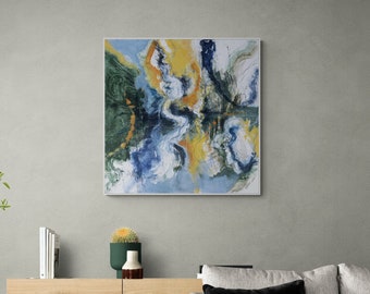 Contemporary Original Fine Art Mixed Media Abstract Painting all about Landscape, Sensation, Running and Graphics