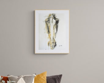 Charcoal and watercolor Painting of a Horse Head, Contemporary Original Fine Art, Figurative Art, Animal Art, Equine Artist