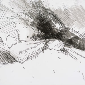 Black ink painting of an expressive galloping horse in motion image 4
