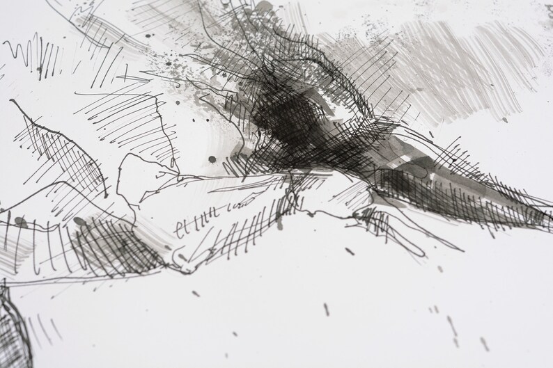 Black ink painting of an expressive galloping horse in motion image 4