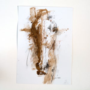 Small Fine Art Painting on Paper of a Horse Head in Mixed Media zdjęcie 6
