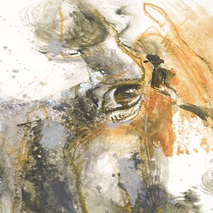 Acrylics and pencils Painting of an Expressive Horse Head image 3