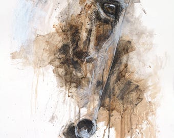 Fine Art Acrylic Original Painting of a Horse Head