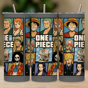 One Piece Anime Pirate Tumbler Wrap PNG – 20oz Skinny Sublimation Design (Digital Download)