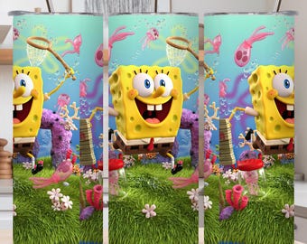 Adesivo para Copo Térmico do Bob Esponja | Neon City Gamer Design (Download Digital)