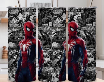 Envoltório de copo de quadrinhos do Homem-Aranha: design de copo fino de super-herói de 20 onças (download digital)