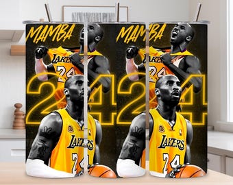Copo Mamba Lakers 24 de aço inoxidável - Presente de lenda do basquete
