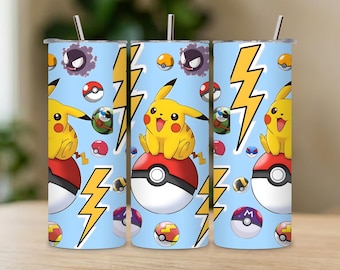 Copos infantis inspirados em Pokémon | Copos do Ash e do Pikachu | Lembrancinhas para festa temática de anime | Copos personalizados com desenhos animados | Presente de aniversário para crianças