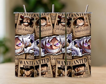 Adesivo para copo térmico de pirata de anime (download digital) – Design para sublimação de copo fino de 590ml