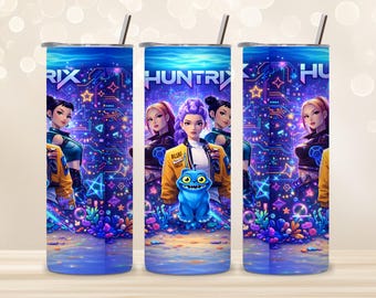 Copo térmico Anime Hunter | Copo colorido com degradê e canudo (lembrancinha para festa infantil)