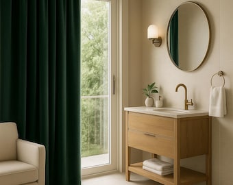 Forest green Velvet Curtains: Custom Luxury Drapes