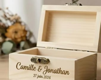 Caixa de joias personalizada em madeira natural | Caixa com nome gravado – Presente personalizado para mulheres