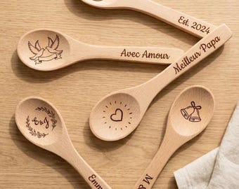 Personalized Wooden Spoon – Engraved Name Spoon – Custom Kitchen Gift