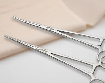 Pinça Kocher - Pinça de Fixação Personalizada com Gravação - Presente para Enfermeiros, Médicos e Veterinários - Ferramenta em Aço Inoxidável com Gravação