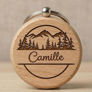 Porte-clés Bois Personnalisé Prénom | Gravure Laser | Cadeau Nature Anniversaire