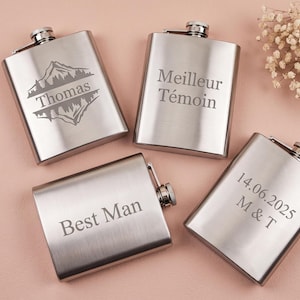 Personalized Leather Flask – Engraved Name – Gift for Him