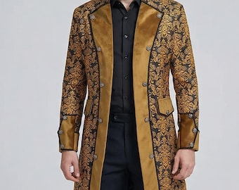 Chaqueta de pirata victoriana medieval estilo steampunk para cosplay gótico renacentista para hombre