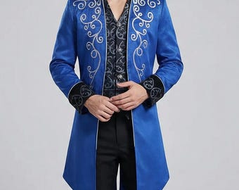 Abrigo gótico medieval para hombre, traje victoriano vintage, esmoquin steampunk, chaquetas para disfraz de cosplay de fiesta.