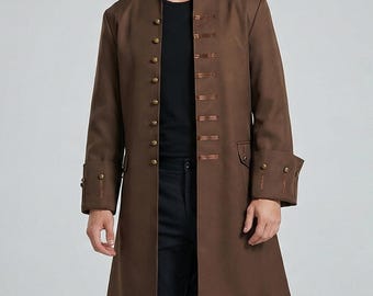 Abrigo medieval renacentista de Piratas del Caribe, disfraz de pirata para adulto, disfraz de actuación escénica