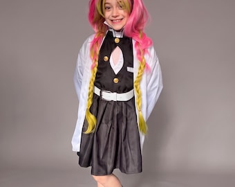Anime Cosplay Kimono Haori Costume Set, Polyester Knit, Kids Adults (Wig Optional)