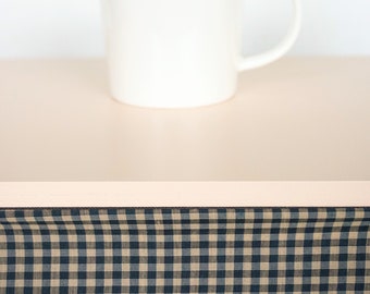 Work from home lap desk- pastel peach tray top with brown and black checked pillow