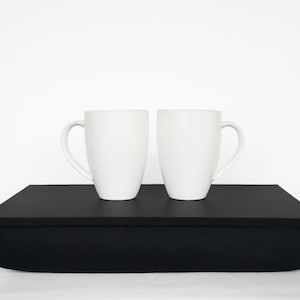 Cushioned tray, Lapdesk, Laptop Lap tray or Breakfast serving Tray with pillow Black classic image 1