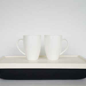 Cushioned tray, Lapdesk, Laptop Lap tray or Breakfast serving Tray with pillow Black classic image 3