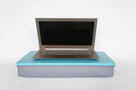 Serving Tray Or Laptop Lap Desk With Support Pillow Aqua Etsy