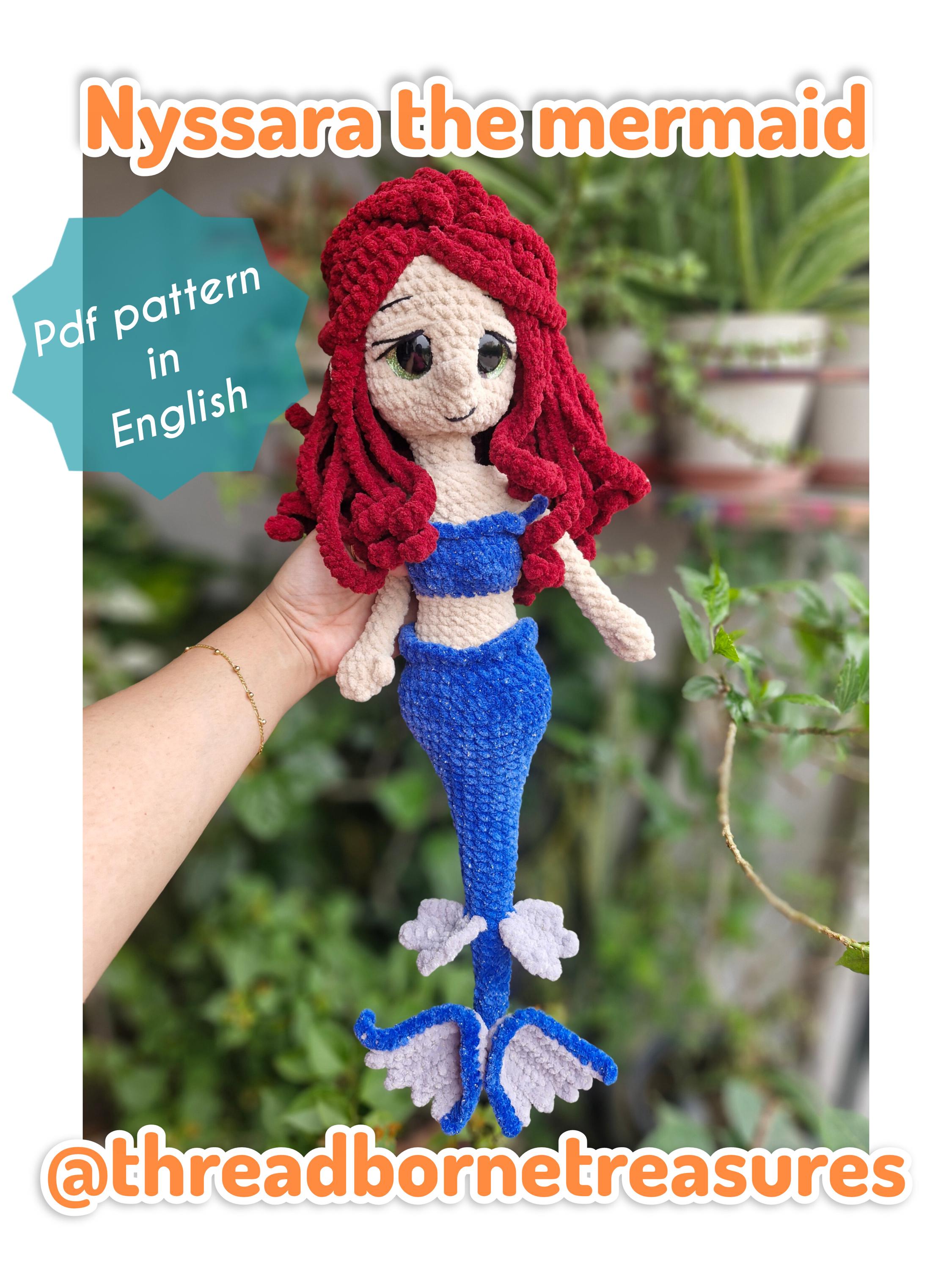 30 Mermaid Crochet Patterns: Amigurumi Dolls, Pocket Mermaids, and Creative Sea-Inspired... 11 Nyssara the Mermaid Crochet Pattern