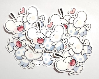 Maushold / Tandemaus Poke Vinyl Stickers - Cute Waterproof Decal