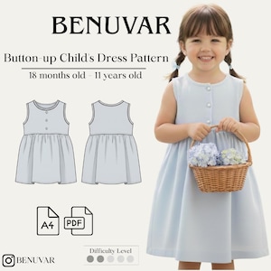 Schnittmuster für Kinderkleid mit Knöpfen